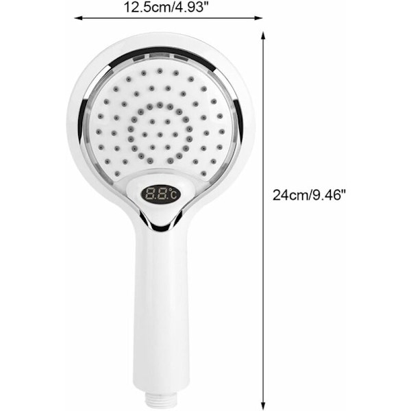 LED-duschhuvud, LED-duschhuvud handdusch, 3 färger temperaturkontroll duschhuvud, LED temperaturduschhuvud, temperaturkontrolldusch