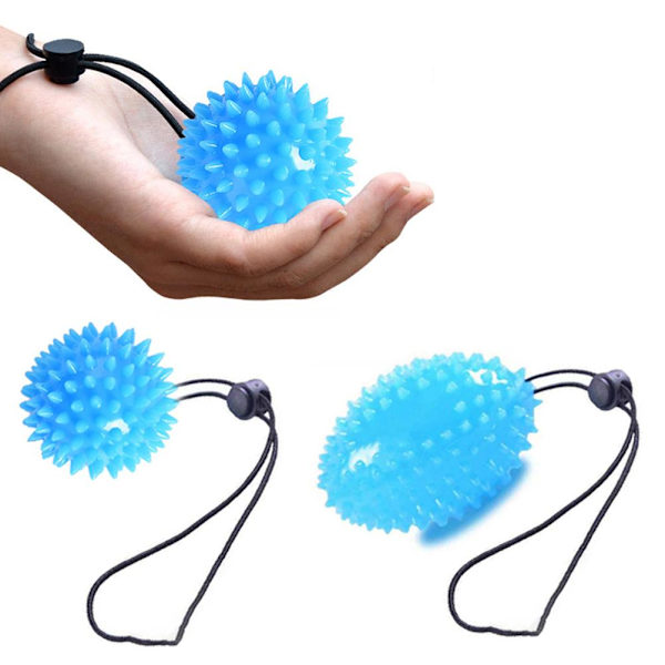 2 st handbollar för träning TPR Rugby Igelkott Stressavlastningsbollar med justerbar handledsrem för barn vuxna lindra handledstummen obehag