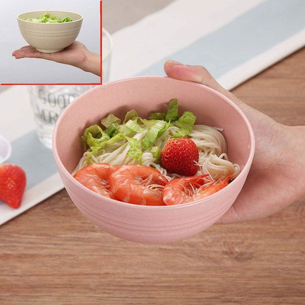 Ekologisk frukostskål, salladsskål stort set om 4, ny frukostskål, dessertskål, snacks skål, diskmaskin och mikrovågsugn säker för flingor, sallad,