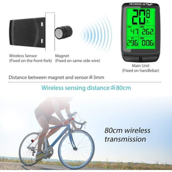 Trådlös radiocykelcomputer LCD-cykelhastighetsmätare cykeldator