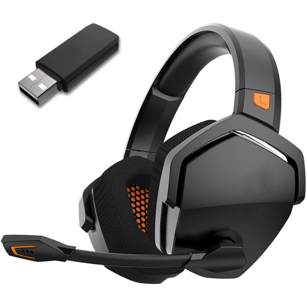 Trådlöst spelheadset med mikrofon för PS5, PS4, PC, Mac, 3-i-1 Gamer-hörlurar med mikrofon, 2,4 GHz trådlöst för Playstation Console, Bluetooth