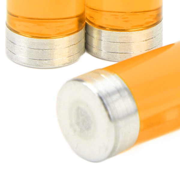 Nyhet Snurrande Penna 3 Sektioner Akryl Magnet Fidget Rullande Finger Roterande Penna med Läderfodral Orange