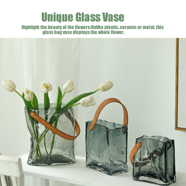 Handväska Vas Original Färg Glas Vas Akvarium Glas Vas Handgjord Vas