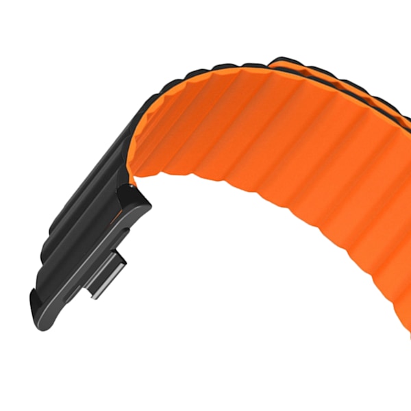 Magnetiska Klockarmband Dubbelsidiga Mjuka Silikon Magnet Klockarmband för Mi Band 8 Pro Svart Orange