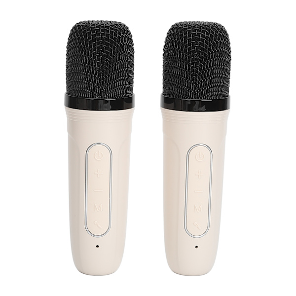 Karaoke-maskin vit karaoke-högtalare med 2 trådlösa mikrofoner handhållna bländande lampor karaokesystem för fest hemma