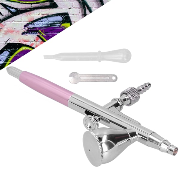 G1/8 Airbrush Spray Gun Kit Färgspruta Konstset för Modellutskrift HeminredningRosa