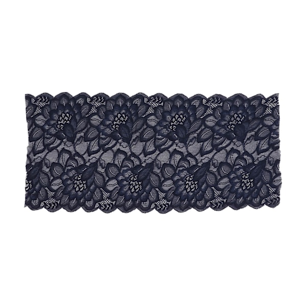 Spetsband 23 cm brett nylon hög elasticitet mjukt allmänt använt klädtillbehör för skor hattar sömnad mörkblå