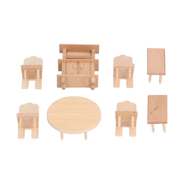 Dockhus Miniatyr Matsalsbord Stol Set 1:12 Skala Dockhus Tillbehör för Vardagsrum Matsal Rum SovrumMatsal Rum Serie