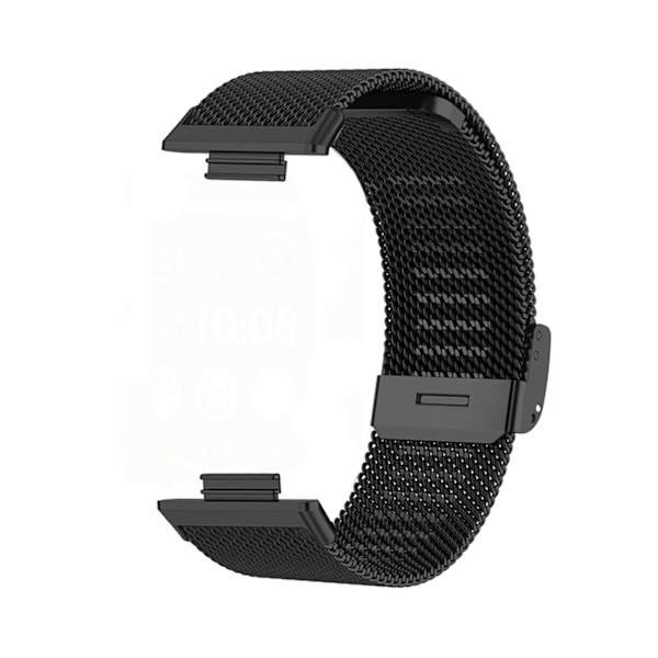 Rostfritt stål klockarmband justerbart armband med metallspänne klockarmband för Huawei Watch Fit 2 svart