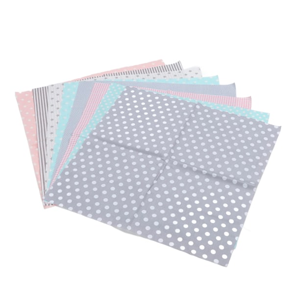 8 st Quilttyg Mjukt Andningsbart Hudvänligt Bomullssömnadstyg för DIY Hantverkskläder 50x50cm Rosa Grå