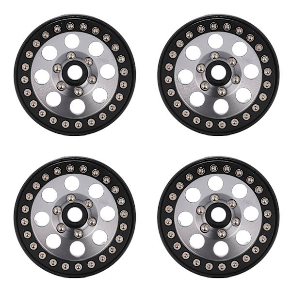 4 st 1,9 tum RC metallfälg Beadlock 8 runda hål fälgnav för Axial SCX10 90046 RC 1/10 bil titanfärg