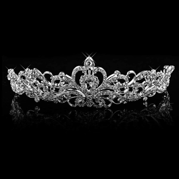 Utsökt Design Silver Kristall Tiara Krona, Elegant Prinsessdiadem för Kvinnor och Flickor, Universal Perfekt för Fester Bröllop Bal Födelsedag