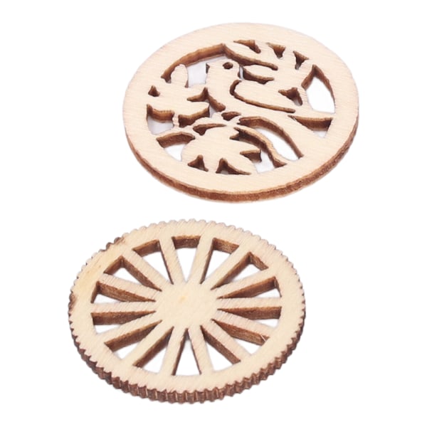 Kreativa DIY-kit, 200 robusta material blommor träutskärningar, rustika träskivor med glansig finish för bred användning i bröllopsdekorationer, hemdekorationer och konst