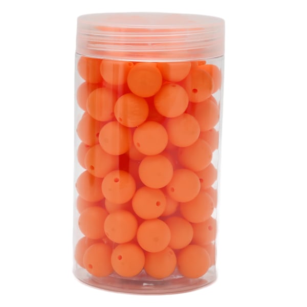 105 st 15mm Silikonpärlor Bulk Runda Silikonpärlor Lösa Pärlor för Armband Halsband Nyckelring Tillverkning Orange