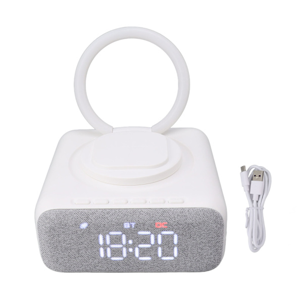 Bluetooth-högtalare väckarklocka USB Bluetooth-högtalare med digital väckarklocka trådlös laddare FM-klockradio sänglampa