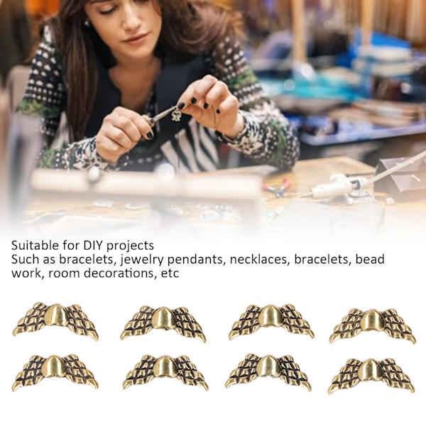 50 st ängelvingar distanspärlor med hjärta enhetlig storlek vackra zinklegeringspärlor för armband DIY smycken