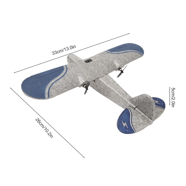 RC-plan - Hållbart RC-segelflygplan Fjärrstyrt flygplan Fastvingat flygplan Jet med LED-ljus för personer över 14 år 1 batteri