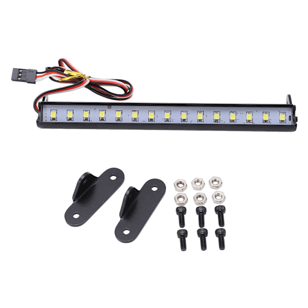 1/10 RC Takljusramp Universell Vitt Ljus RC Crawler Ljusramp med 15 LED-lampor Fästen för 1/10 RC Bil