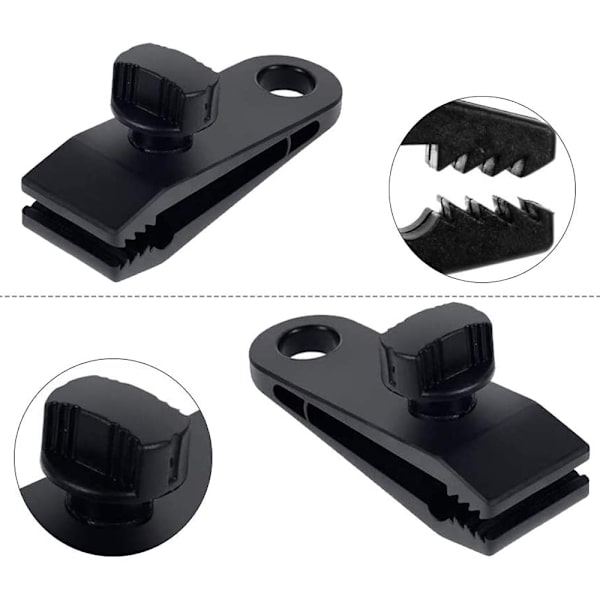Tarp Clips Set, Multipurpose Crocodile Mouth Clip Vindtät tältklämma