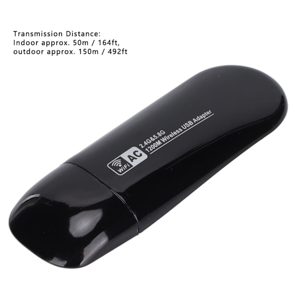 ZAPO W50S RTL8812AU 1200M Trådlöst Nätverkskort 2.4G 5.8G Band USB3.0 WiFi-kort för Android för Linux för Windows