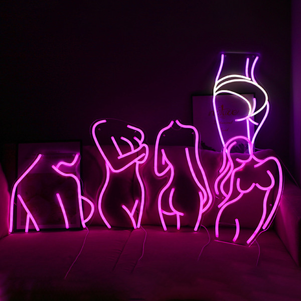 Lady Neon Lights LED Neon Skylt för Väggdekor USB Batteridriven LED Skyltar för Vardagsrum Bar Fest Jul Bröllop