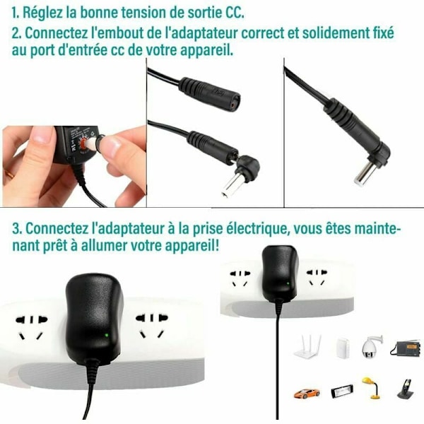 Ersättningsladdare för Elektronik med Flera Spänningar, Universell AC-adapter med Energieffektiv Design och Överbelastningsskydd