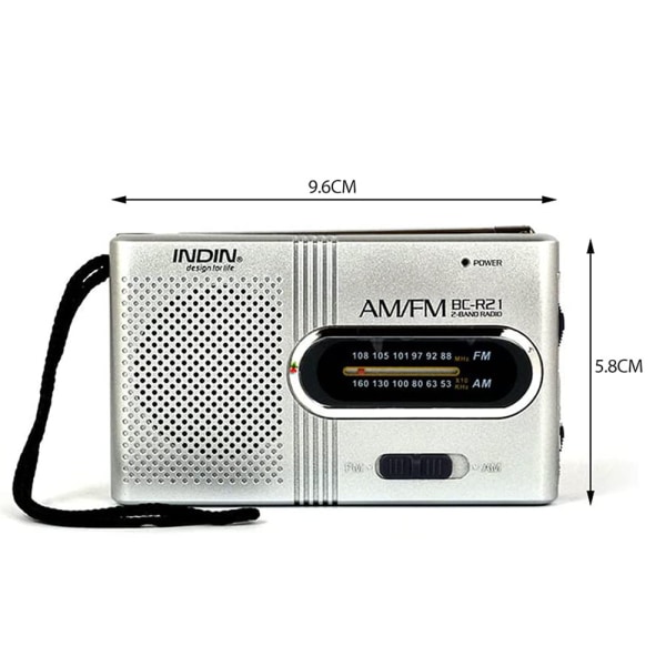 Mini Radio Portable Pocket Radio Silver