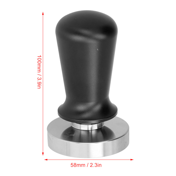 58mm Kaffepulvertamper i Rostfritt Stål, Kaffepresshammare, Tillbehör för Köket, Svart