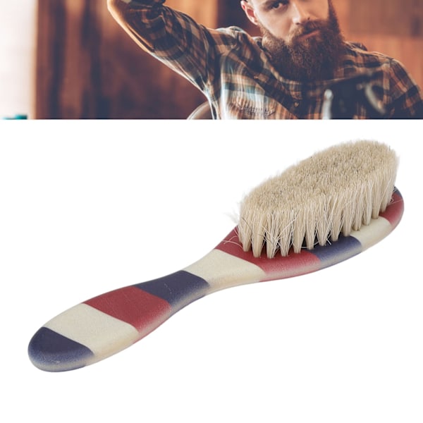 Män Barber Skäggborste Skägg Styling Randig Handtag Bärbar Mjuk Rengöringsborste Skäggborste