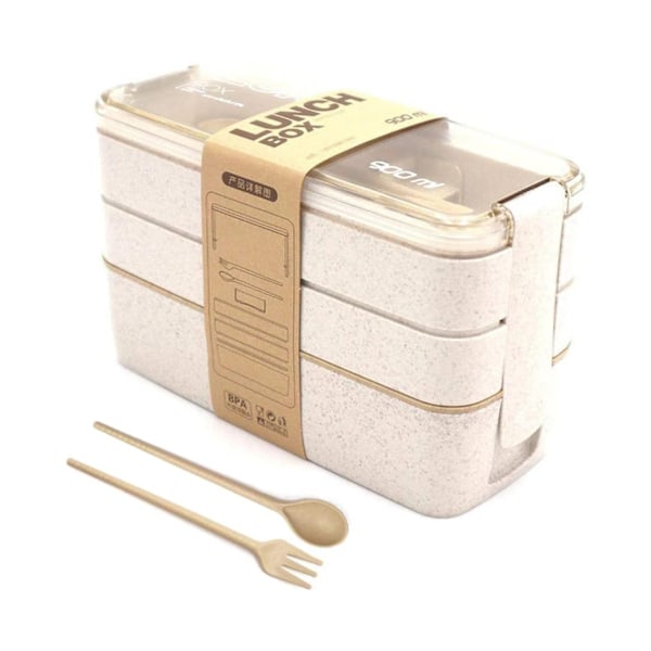 Lunchlådor för barn med plastboxset med avdelare, ätpinnar, matförvaring för hälsosam mat, mikrovågsugn och diskmaskinssäkra Bento-lådor för vuxna