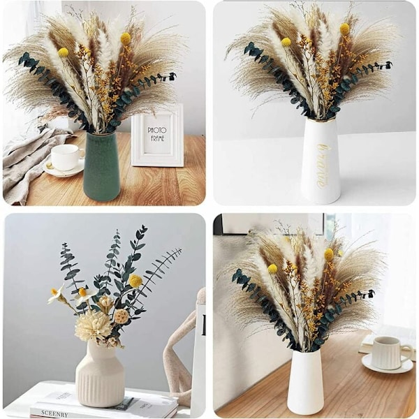Inredning i lantlig stil, Thanksgiving juldekoration med konstgjorda blomsterarrangemang, mjuk och fluffig textur för soffbord, 60 delar i 7 olika