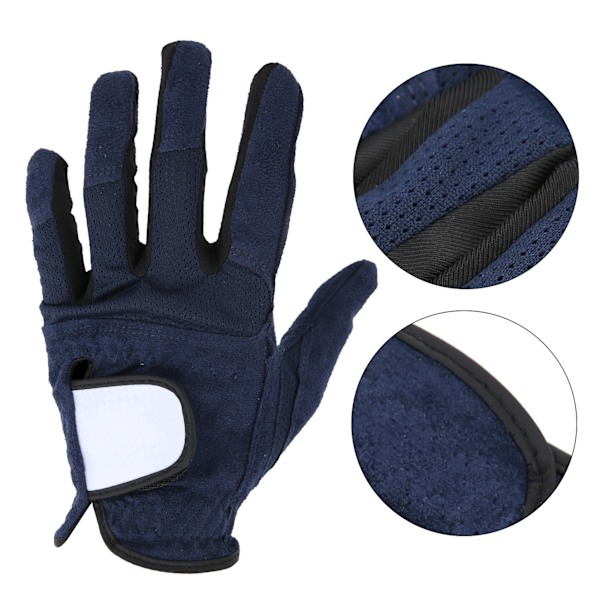 Män Golfhandskar Vänster Hand Mikrofiber Svett Absorberande Mjuk Andas Golfhandskar Royal Blue23#