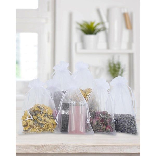 Organzapåsar, 7,5x10 cm (3x4 tum) Eleganta Förpackningsnätpåsar, Mångsidig Användning för Presentpresentation, Professionell Touch med Dragskodesign