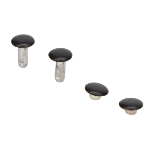 500 set lädernit 6x8mm pläteringsprocess rostskydd hög hårdhet järn dubbelsidiga nitar för hattväskor matt svart