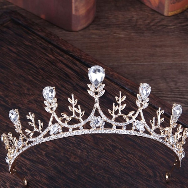 Royal Brilliance Kristall Prinsesskrona, Stilren & Elegant Design Lyxig Kristallkrona, Glittrande Strass Tiara för Födelsedagsfest,