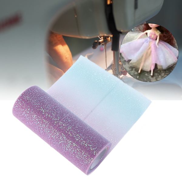 Regnbågsglitter tyll lång flexibel utsökt praktisk bred applikation gnistrande tyll för bröllopsfest mörk röd blå lila