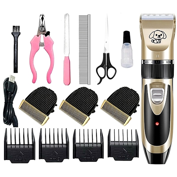 Hund Katt Husdjur Grooming Kit Uppladdningsbar Sladdlös Elektrisk Hårklippare Trimmer Set