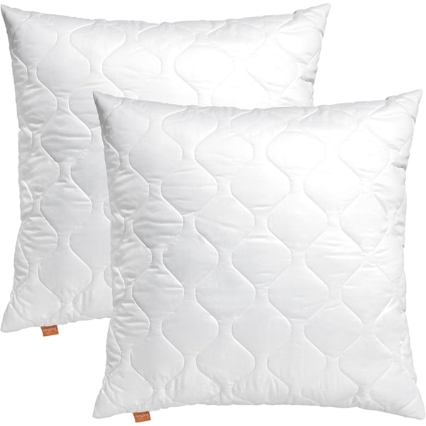 Dekorativa accentdetaljer, mångsidiga quiltade överdrag i mikrofiber för heminredning för alla rum, maskintvättbara, 2-pack vita 65x65cm