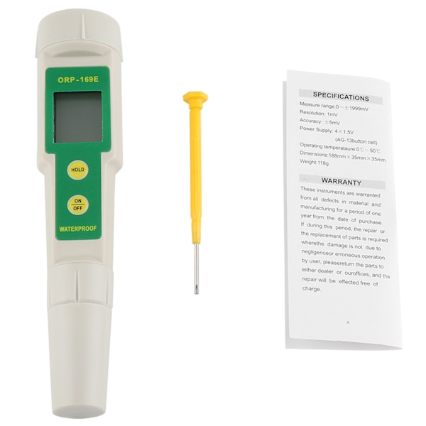 2 i 1 Digital ORP/TEMP Meter Tester Akvarium Pool Hydroponisk Vattenmonitor