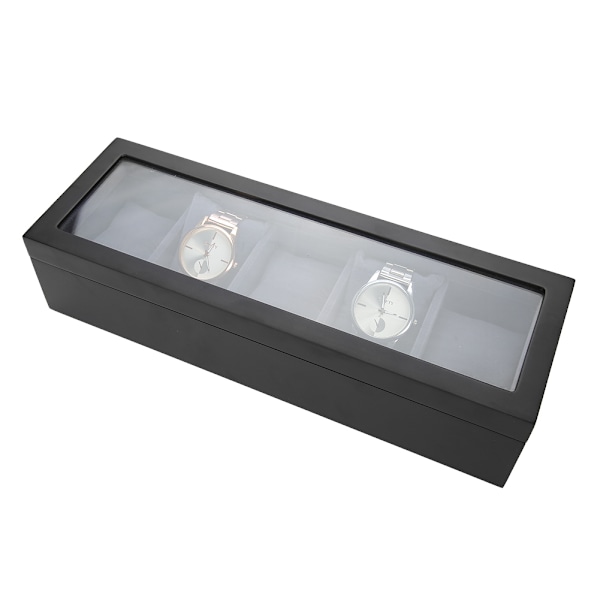 5 Galler Stoving Varnish Klockdisplayfodral Förvaringslåda Organizer Smyckesdisplaylåda (Svart)