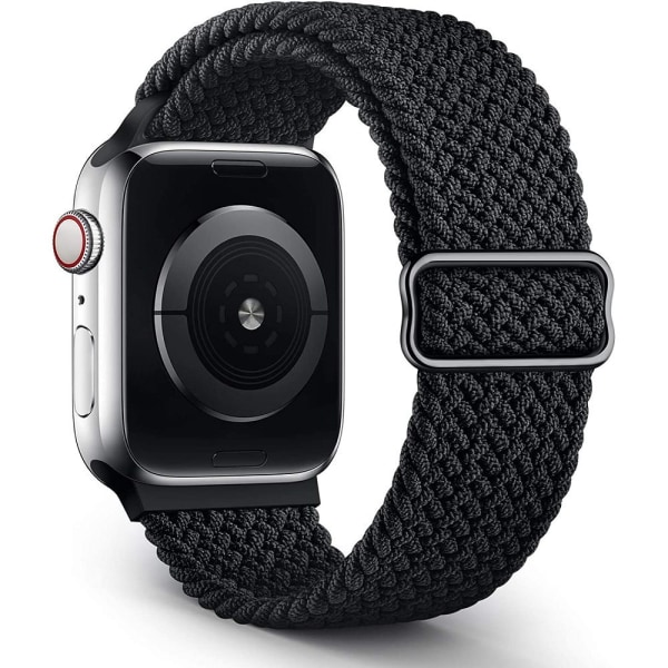 Flätat Solo Loop Band kompatibelt med Apple Watch Band 38mm 40mm 42mm 44mm Elastiskt Sport Stretchy Ersättningsband för iWatch Series 6/SE/5/4/3/2/1