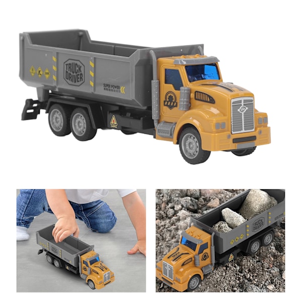 Dragbil i skala 1/48 med dragfunktion, levande pedagogisk, bekväm grepp, ABS-byggfordonsleksak för barn över 3 år (färglåda) lång huvud