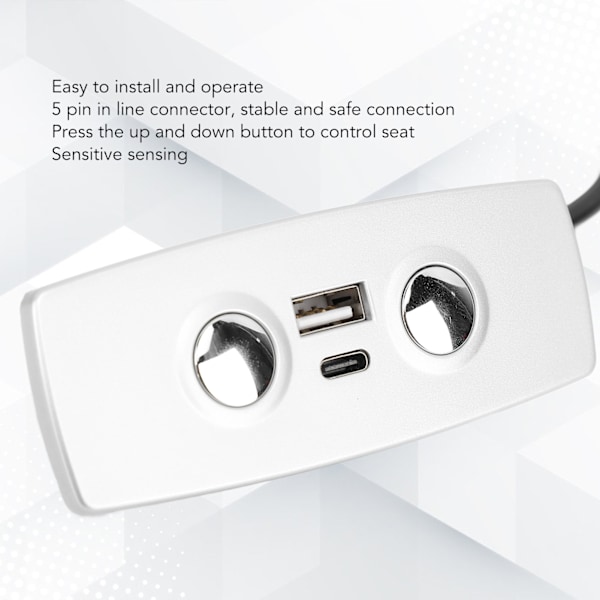 Fåtöljkontroll Ersättning 2 Knappar 5 Pin USB Typ C Elektrisk Lyftstol Soffa Handkontroll Brytare