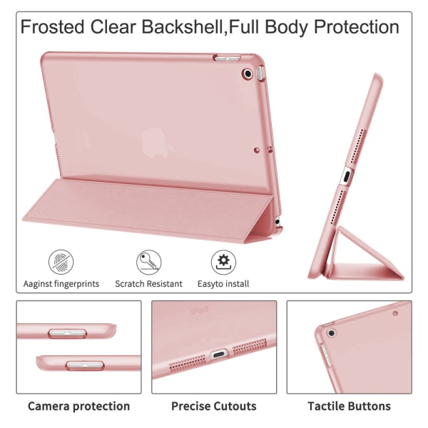 IPad Mini 4 - Slim Lightweight Smart Shell Stand Cover med Genomskinlig Frostad Baksida Skydd Passar Apple IPad Mini 4 7.9 Tum med Auto Wake/Sleep