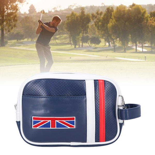 Golf Sport Tillbehör Förvaringsväska PU Läder Andningsbar Handväska Fodral Royalblue