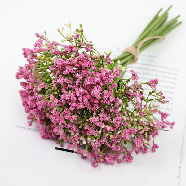 Konstgjorda blommor 12 grenar konstgjorda babys andetag blommor konstgjorda bulkpack äkta känsla för bröllopsblomsterarrangemang fest