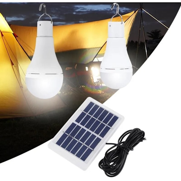 Uppladdningsbar Nödlampa, Soldriven 300LM LED för Problemfri Installation, Omfattande Nödpaket med 1.2W Laddningspanel,