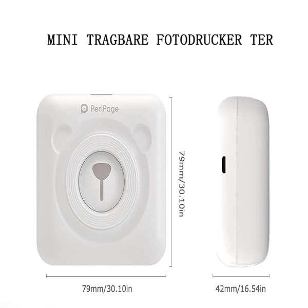 Mini-fotoskrivare för smartphone trådlös BT-bild etikett kvitto mini-skrivare termisk skrivare