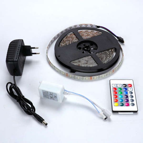 150LED Ljusremsa 5050RGB Vattentät Bluetooth WiFi Controller Lampa Tejp Band för Inomhus Utomhus EU-kontakt 12V 5m IP20