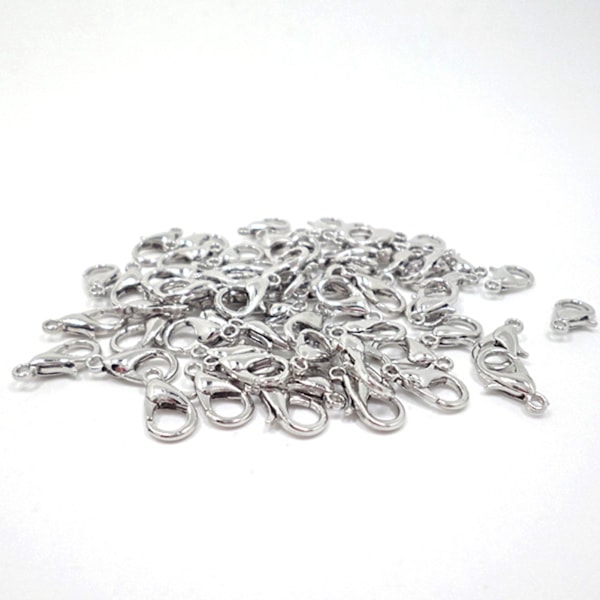 Hummerlås Set, Silverfärgade Smyckestillbehör Lätta Att Använda Öppna Och Stäng Zinklegering För Olika DIY-Behov, Stilrena Och Moderna